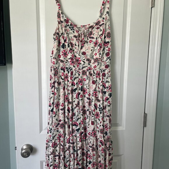 Torrid Midi Supersoft Tiered Tie Front Dress- NWT Size 1 - Picture 1 of 6
